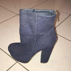 GORGEOUS jean platform booties